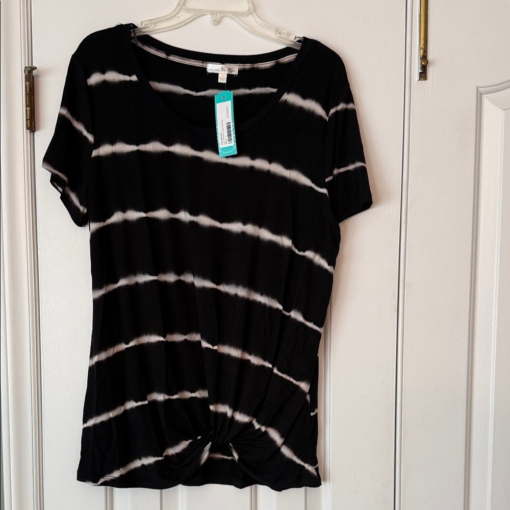 Nine Britton Black and White Striped Women's Tee